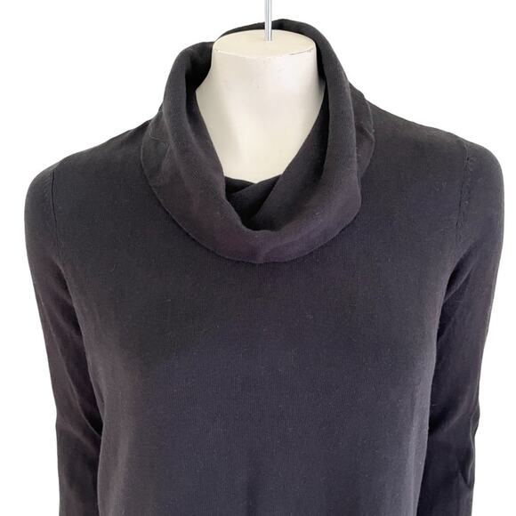 J.JILL Long Sleeve Cowl Neck Tunic Sweater in Black SZ S - Picture 2 of 9